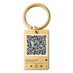 Custom Stainless Steel QR Code Keychain 500pcs MOQ | 6-Color Letterpress | Spotify Music Keyring