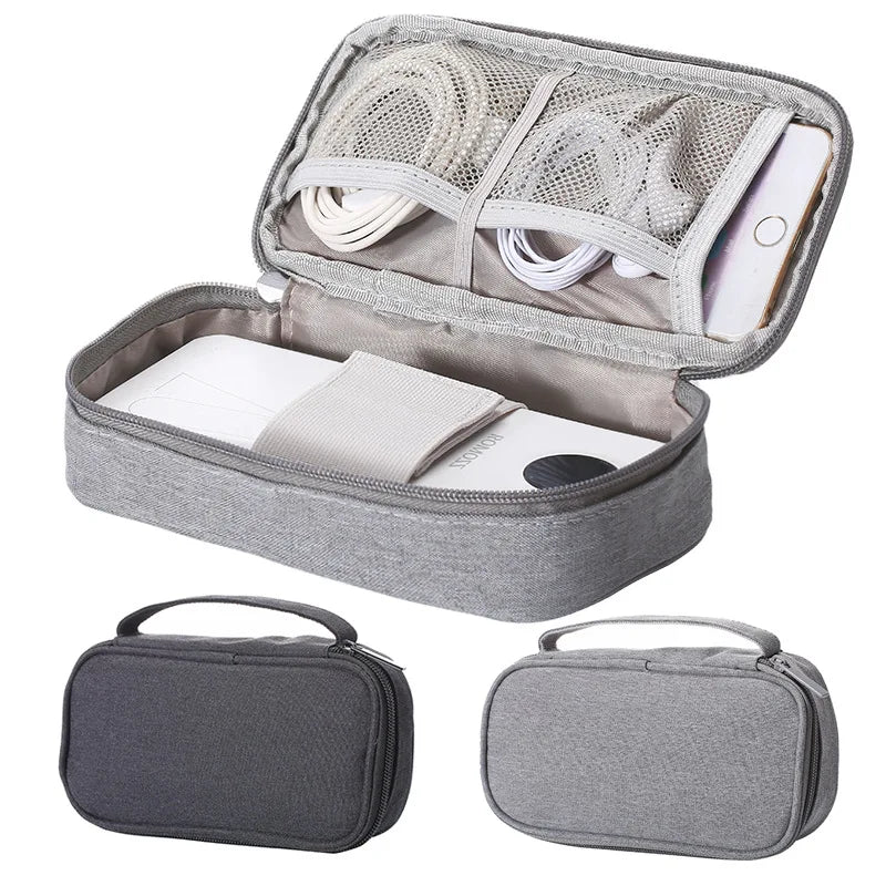 Custom 600D Oxford Cable Organizer Bag with Logo | Bulk 100pc MOQ for Conference Giveaways & Employee Kits