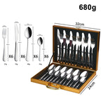 24-Piece Gold Flatware Set | PVD Coating | EU/FDA Certified | 100 MOQ