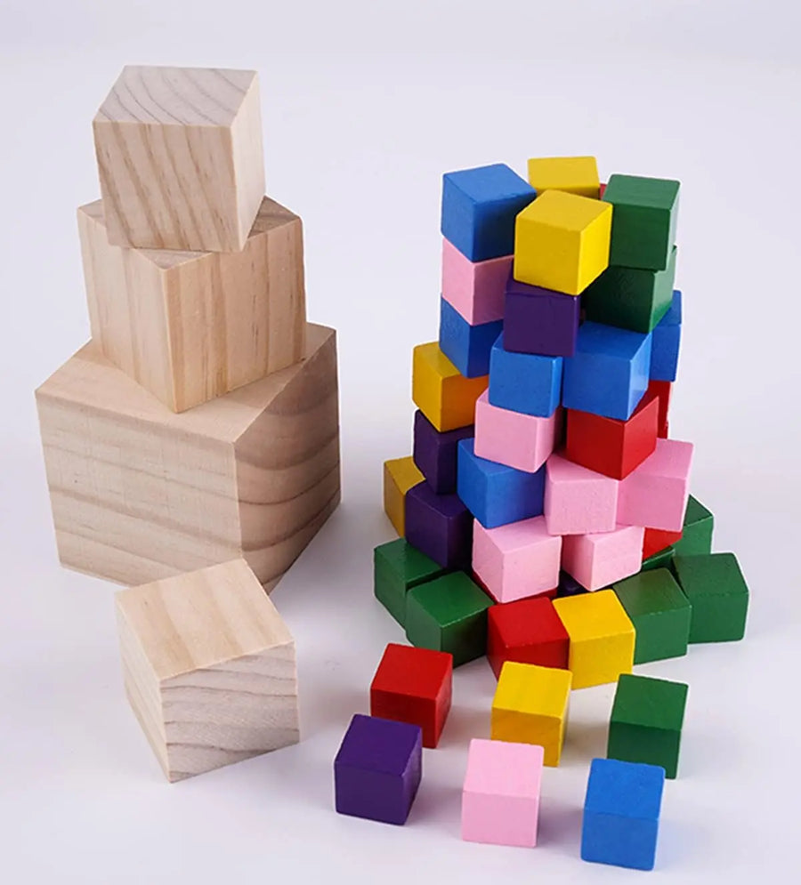 Custom 2-Inch Pine Wooden Cubes | Engraving Available | 500-Piece MOQ