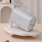 Custom logo Minimalist PU Makeup Pouch for Travel and Daily Toiletry Storage