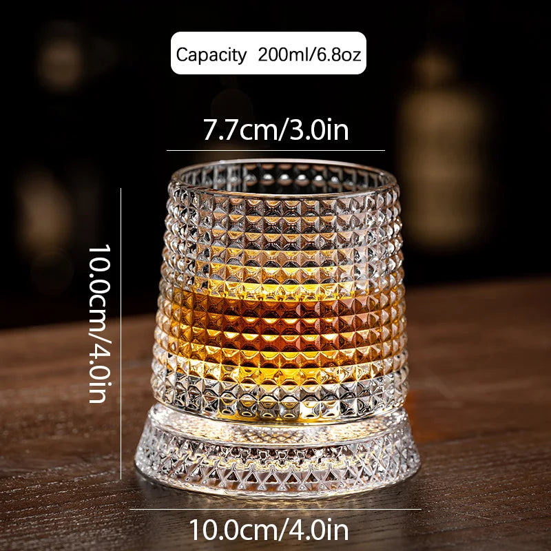 Crystal Rotating Tumbler with Diamond Engraving | 50 MOQ for Executive Gifts