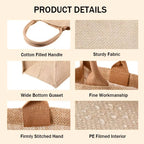 Custom Jute Tote Bag with Logo | 50 MOQ | Eco-Friendly