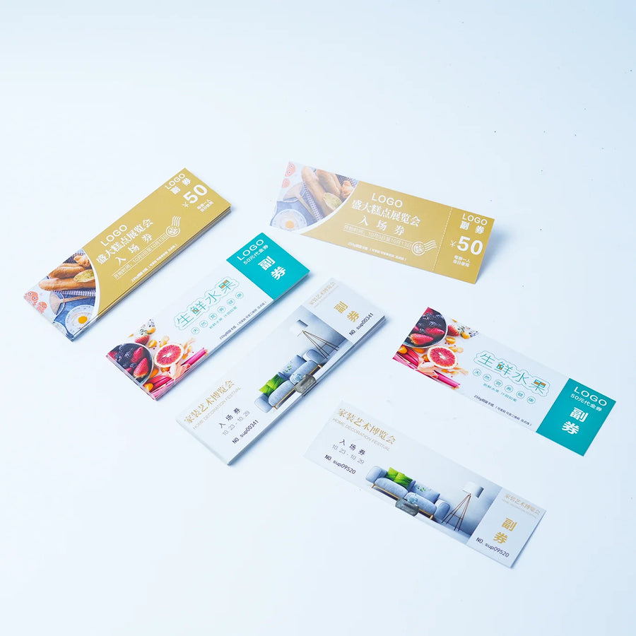 Custom Printed Tickets 10 MOQ | 1440DPI Boarding Pass Event Ticketing