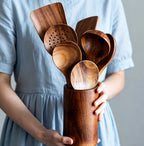 Acacia Teak Wood Utensil Set 9-Piece | Non-Stick | 1 MOQ | Custom Logo