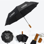 Custom Automatic Umbrella | 1 PC MOQ 190T Pongee Promotional Gift