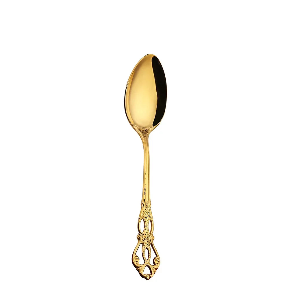 Baroque Gold Flatware Set 18/0 Stainless Steel for Weddings
