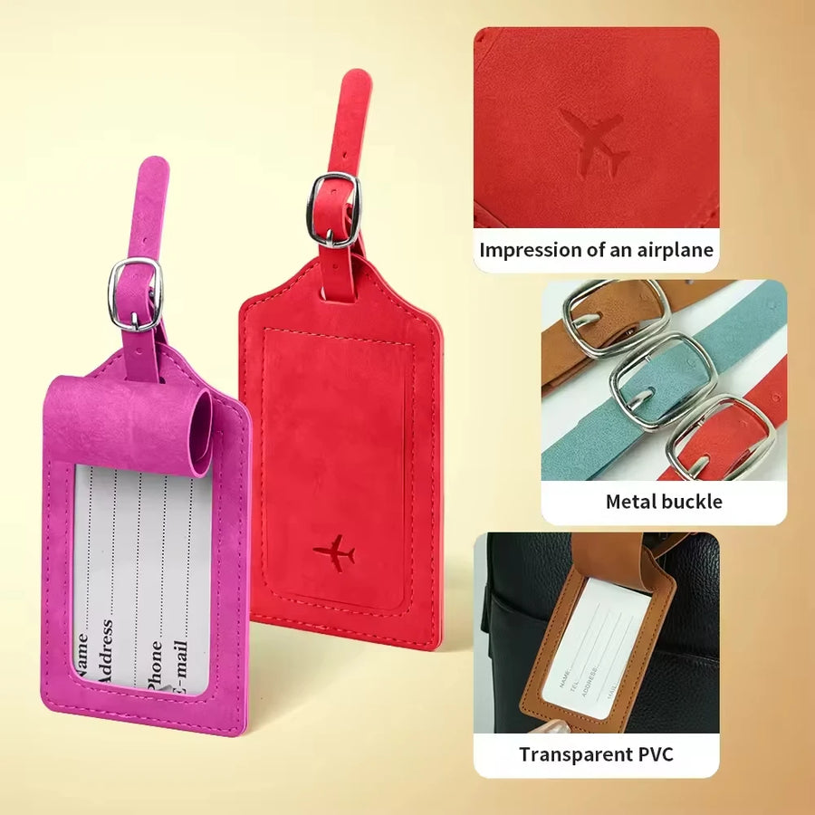 Custom PU Leather Luggage Tags with Logo – 100 MOQ, $35 Mold