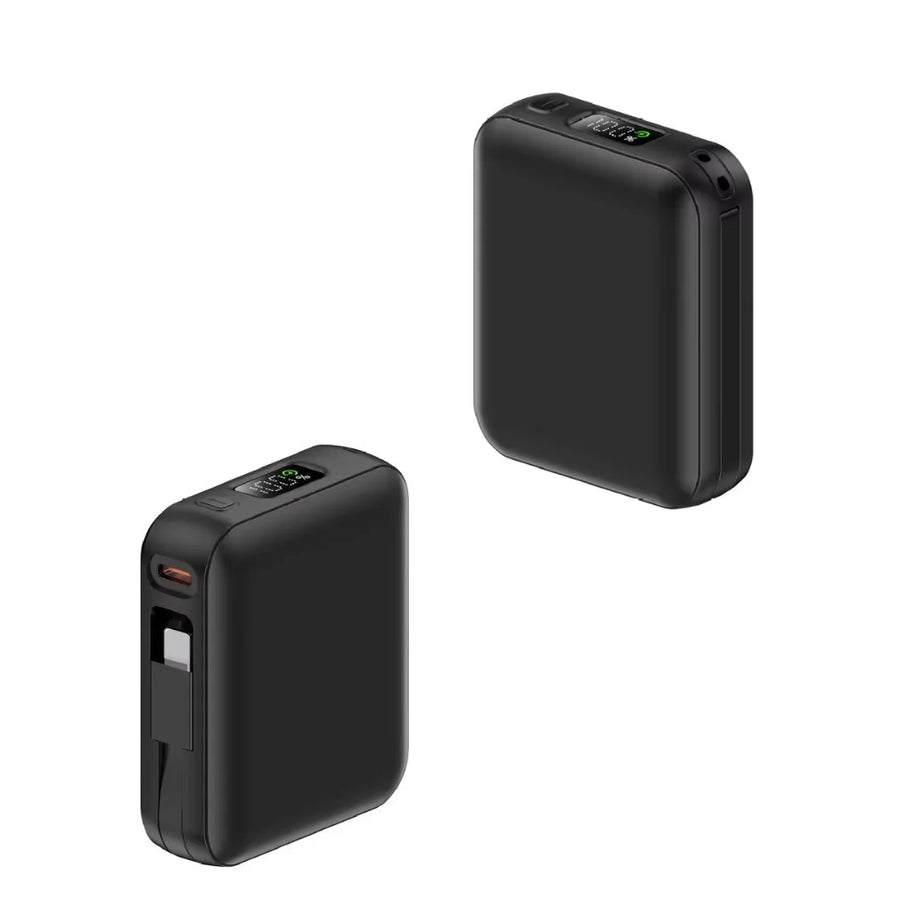 Custom Logo Mini Power Bank with Strap and Display Screen