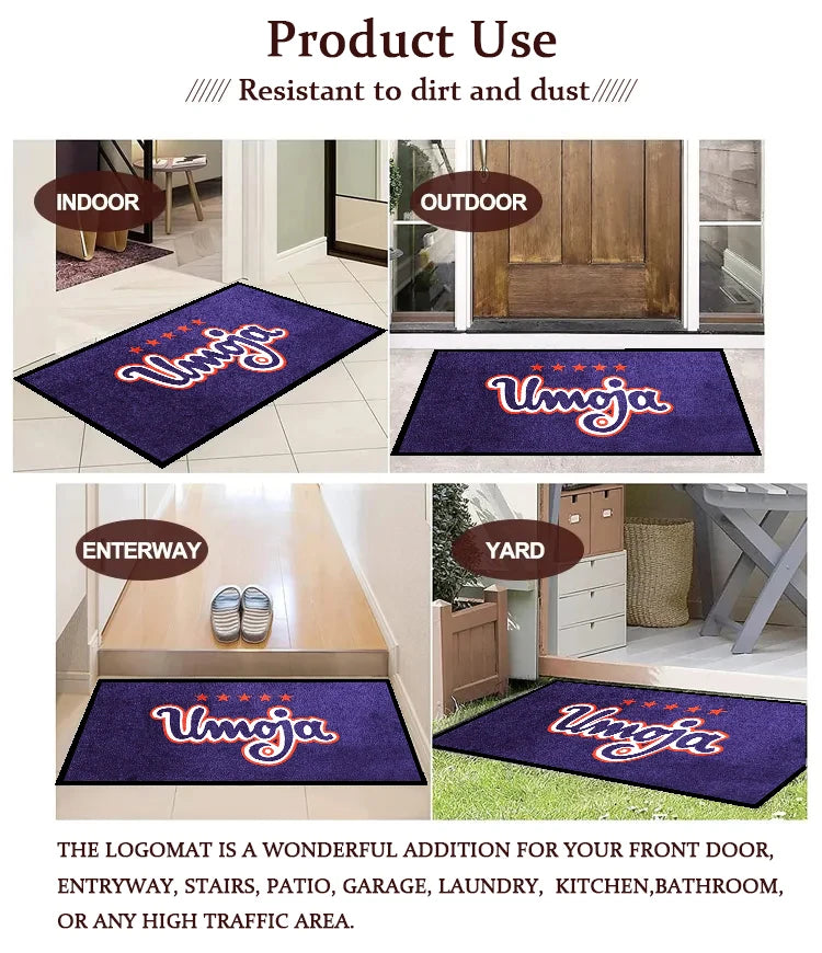 Custom Printed Nylon Floor Mat: Rubber Backing, 12 Pantone Colors, MOQ 5pcs