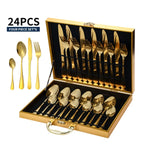 24-Piece Stainless Steel Flatware Set with Logo | 1 MOQ