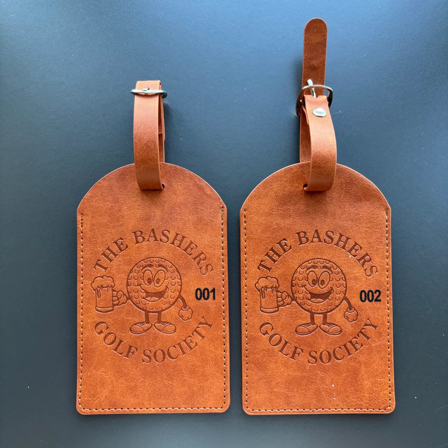 PU Leather Baggage Tag | ID Backing | 50 MOQ | Custom Color & Logo