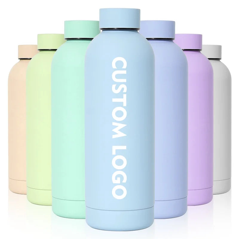 Insulated Stainless Steel Water Bottle with Screw Lid for Hot & Cold Drinks, Custom Logo Available