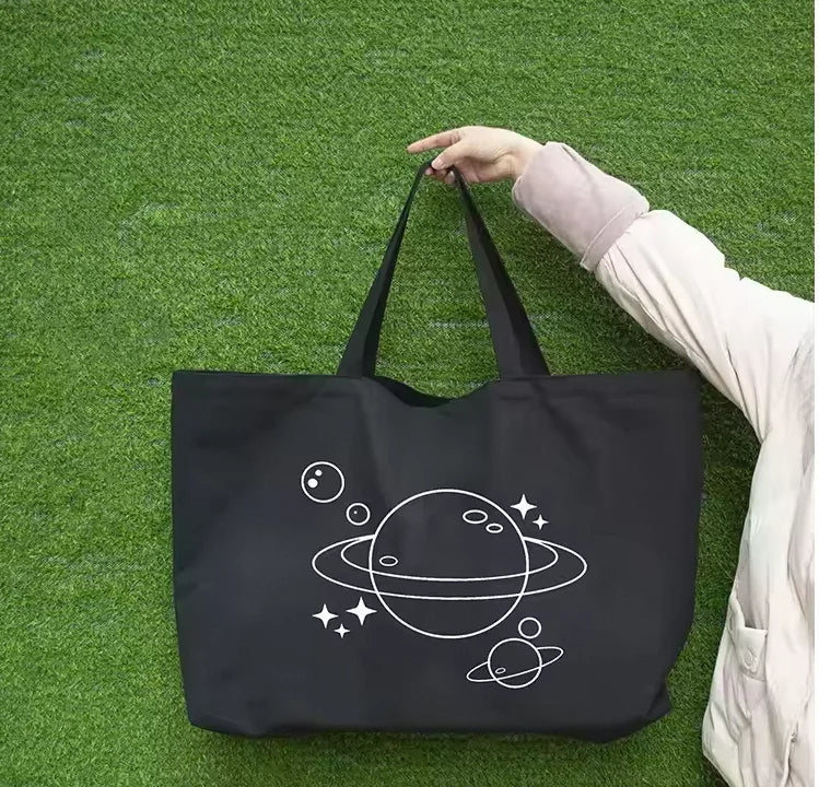 Custom Oversized Canvas Tote Bag — 100 MOQ, Embroidery, 7-Day Lead