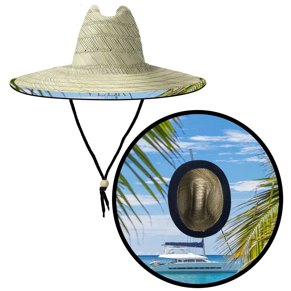 Custom Natural Grass Straw Hat | Summer Beach Logo Patch MOQ 50