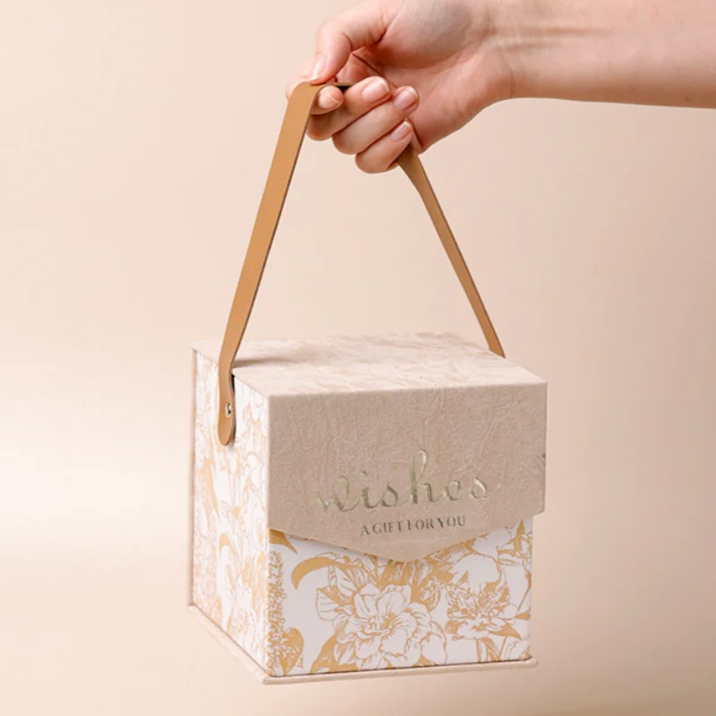 Custom Gift Boxes with Handle | Bulk MOQ 100 pcs