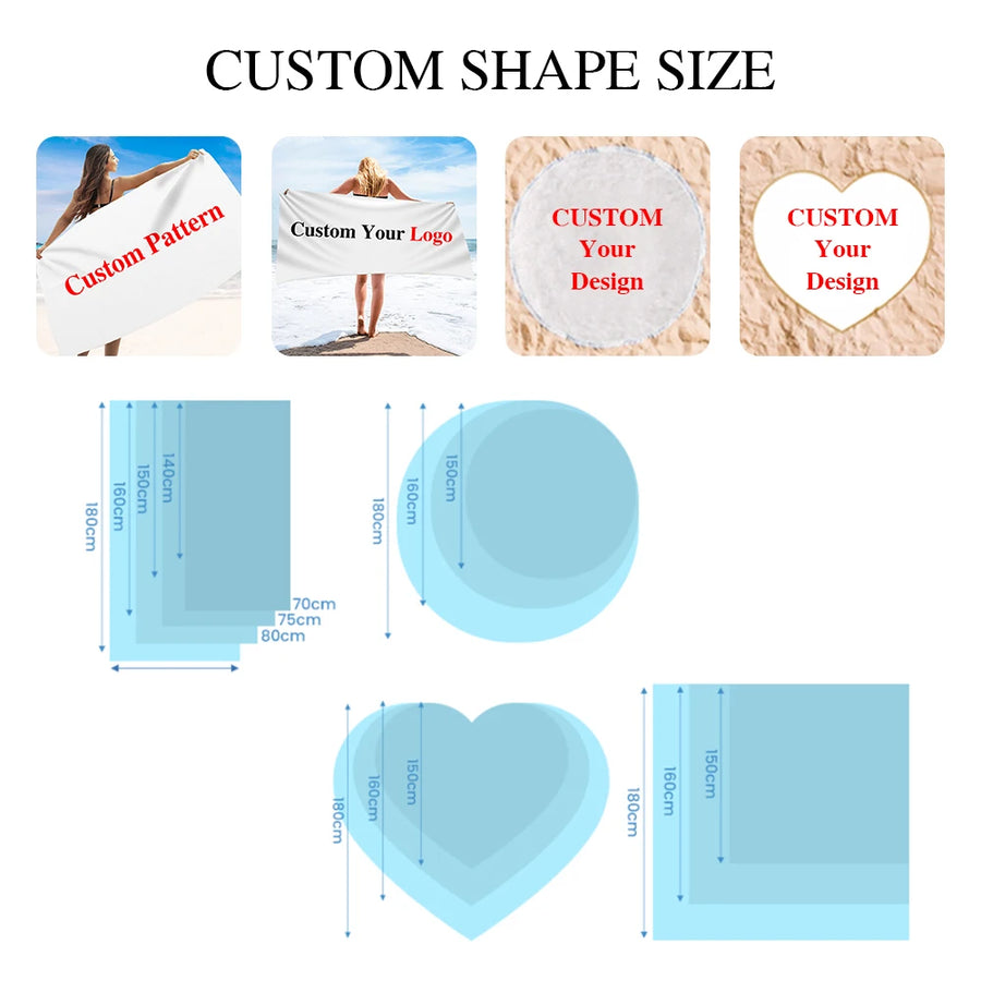 Custom Microfiber Beach Towels | 50 Pcs MOQ, Sand Free | OEKO-TEX