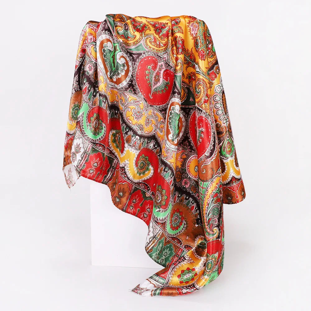 Custom Printed 90cm Square Scarf | 10 Pcs MOQ Wholesale Silk/Polyester Shawl