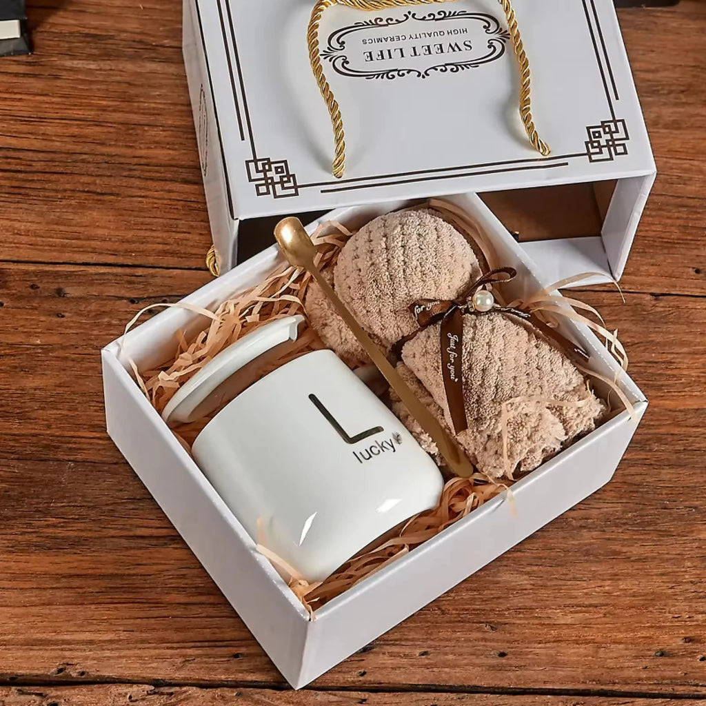 Custom Ceramic Gift Set with Logo | 100-Piece MOQ | Gift Box