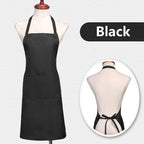 Custom Logo Unisex Bib Aprons with 2 Pockets for Cooking Kitchen Advertising Adjustable Waterproof Extra Large Long Ties Apron