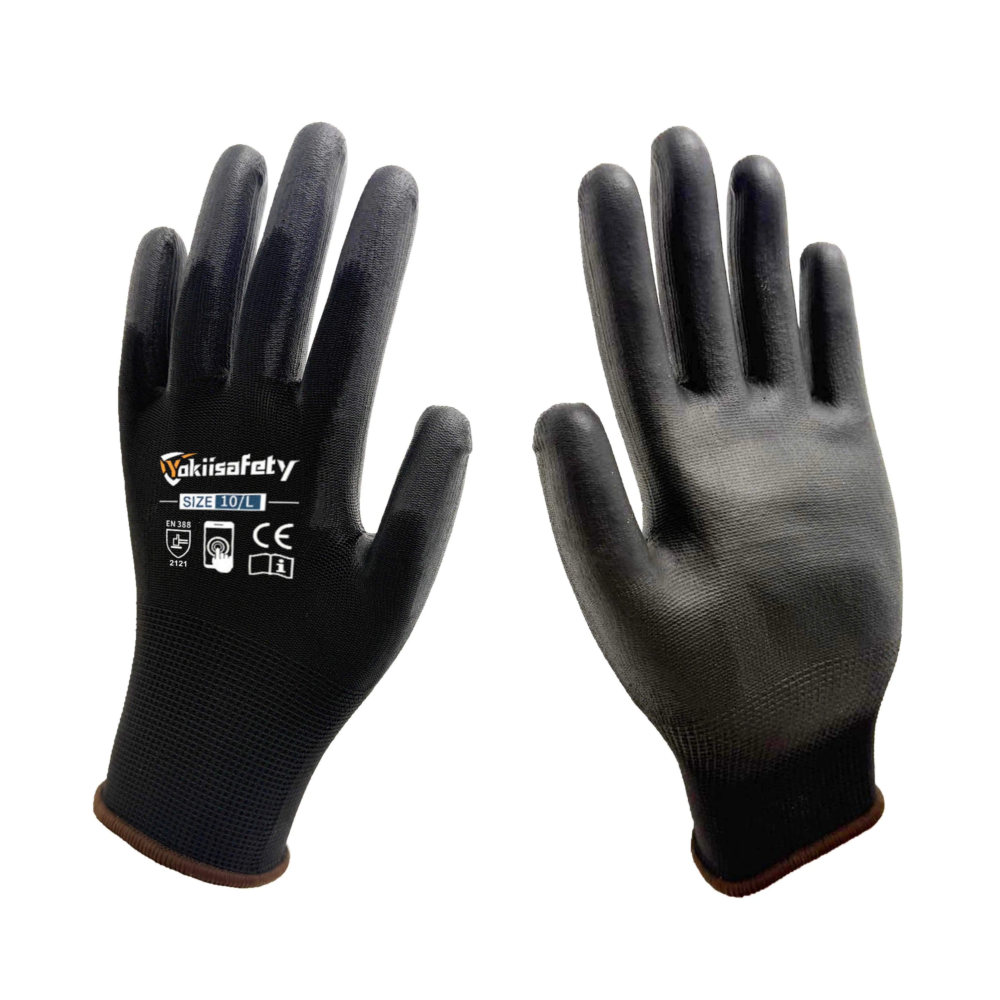 Custom 13 Gauge PU Work Gloves | 2,400 MOQ | CE Certified