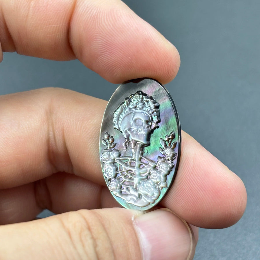 Mother of Pearl Cabochons | Gothic Skull & Roses | Wholesale