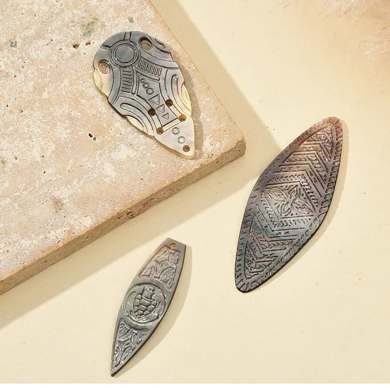 Custom Carved Mother Pearl Shell Charm | DIY Jewelry Making