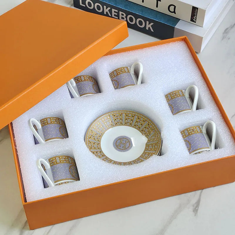 Bone China Dinnerware Gift Set with Gold Inlay | 2-Set MOQ for Corporate Gifts