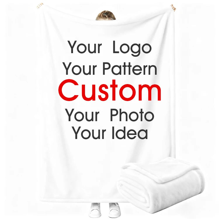 Custom Inspirational Blanket with Logo | 1 MOQ Soft Plush Gift
