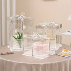 Transparent PET Cake Box | Tall Clear Display Box | Wholesale Bakery Packaging