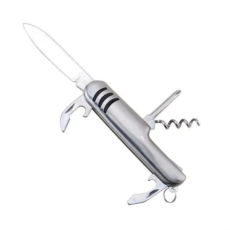 Custom 5-in-1 Stainless Steel Pocket Knife with Logo | MOQ 500