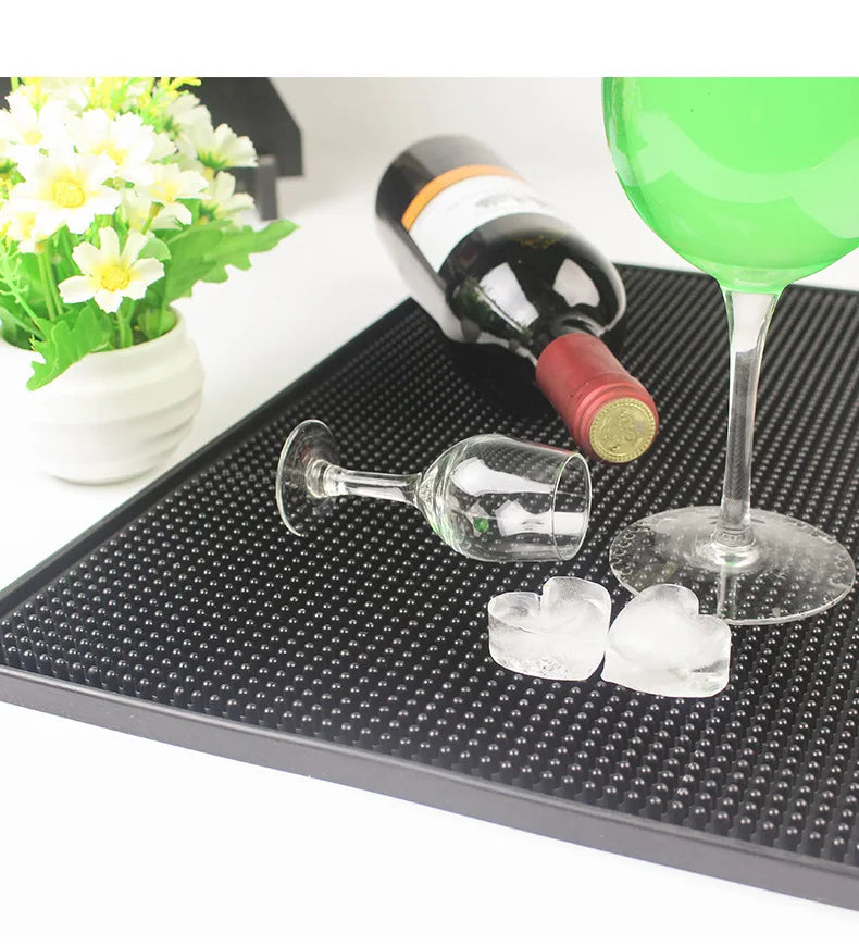 Custom PVC Bar Mat with Logo | Black, MOQ 500