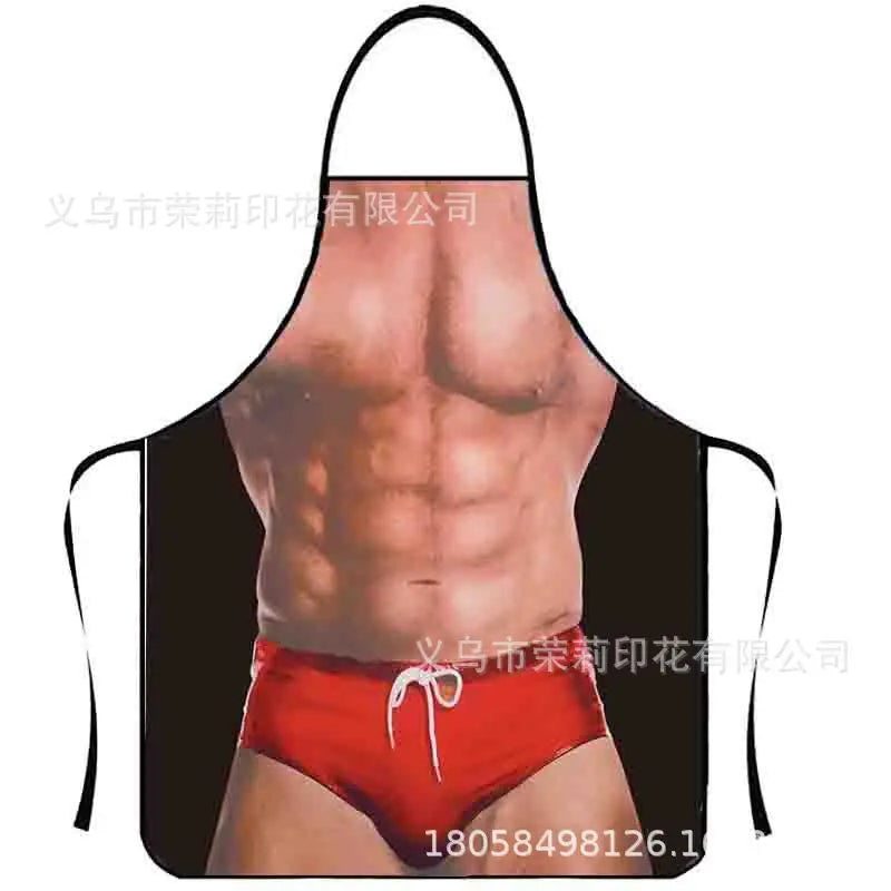 Waterproof Polyester Apron | 3D Printed Cartoon Barbecue Apron