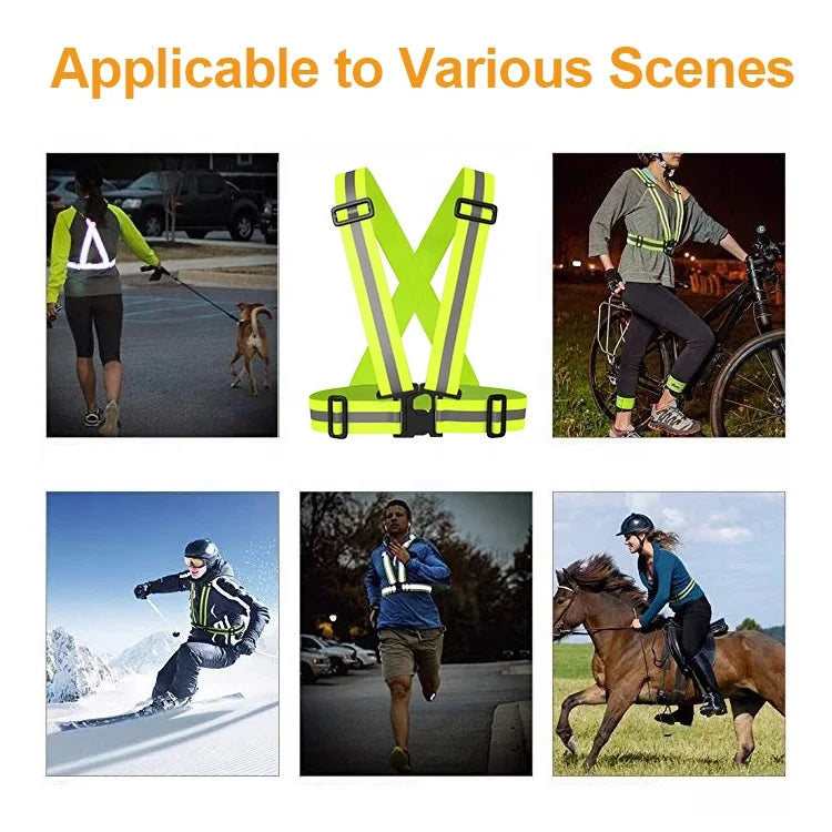 High-Vis Reflective Safety Belt | R>330 cd/lx.m2 | Adjustable Elastic | 1 MOQ | Custom Logo