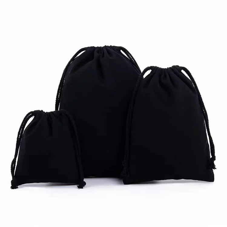 Custom Canvas Drawstring Bags with Logo | 100 MOQ for Jewelry & Gift Packaging