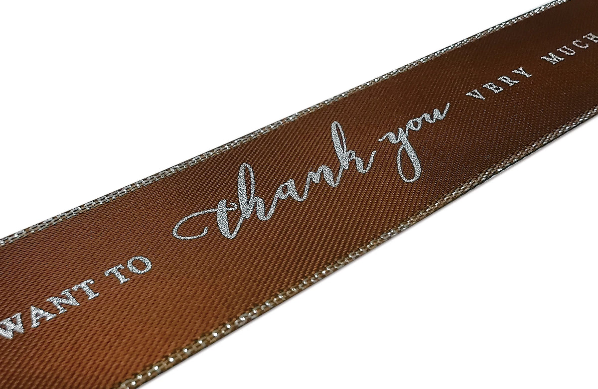 Custom Printed Satin Ribbon | Double-Face | MOQ 2,000 Yards  text