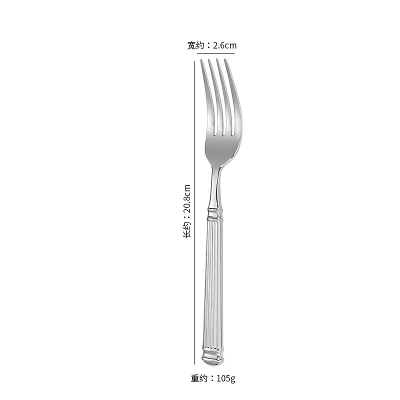 Roman Pillar Flatware Set | Nordic Gold | CE LFGB SGS | 100 MOQ