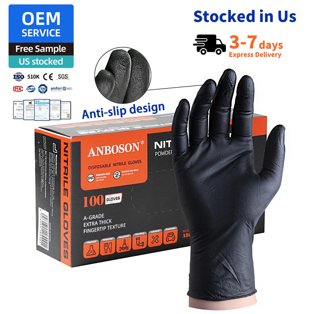 Custom Nitrile Disposable Gloves 10,000pcs MOQ | 510K FDA, CE, Powder-Free, 3-6mil for Medical Food