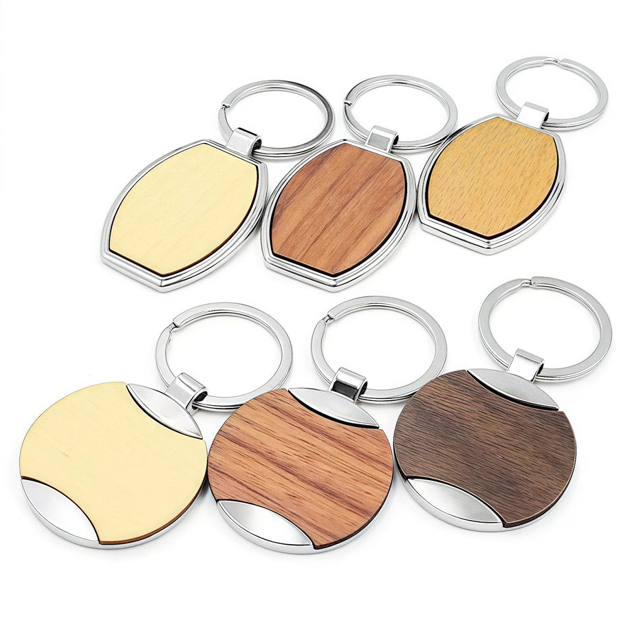 Custom Engraved Wood Keychain | Walnut Wood Key Holder | Bulk Wholesale