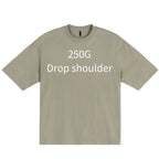 Custom Logo Heavyweight Oversized Cotton T-Shirt (250 GSM, Drop Shoulder)