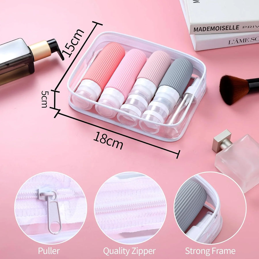 Silicone Travel Bottle Set | 90ml TSA Approved | 100 MOQ | Leak Proof