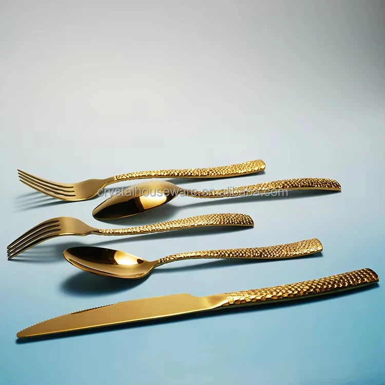 Stainless Steel Flatware Sets | 5-Piece PVD Gold | Wholesale