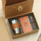 Custom Leather Notebook Gift Set with Logo | MOQ 500