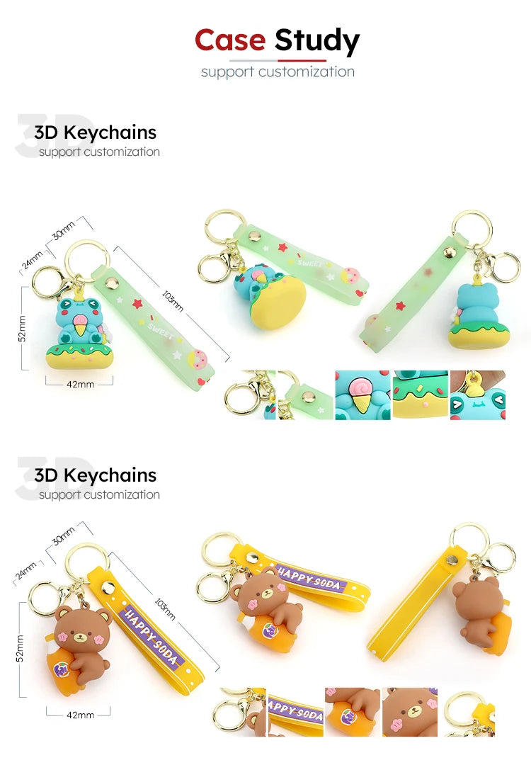 Custom 3D PVC Keychains with Logo | MOQ 3000 Promotional