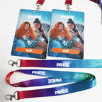 Custom Lanyard & Hard Plastic ID Card Set: PMS Color, Breakaway Clip, Thermal Transfer for Events