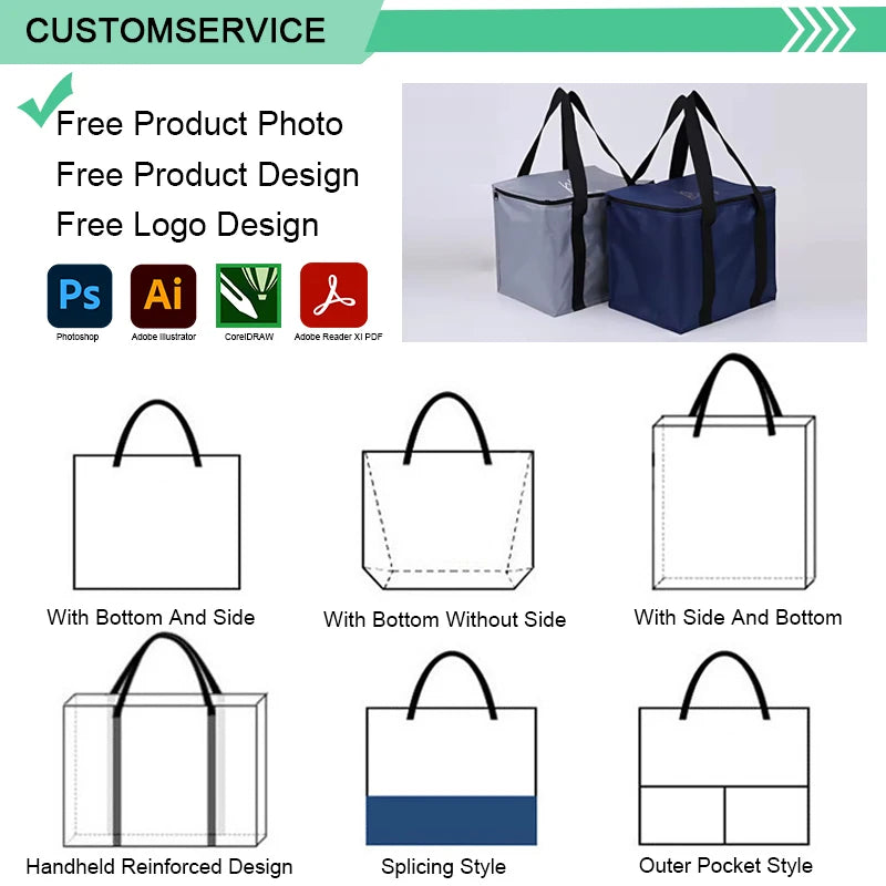 Custom Printed Insulated Lunch Cooler Bag | OEM ODM Food Delivery Tote | 1,000 Pcs MOQ