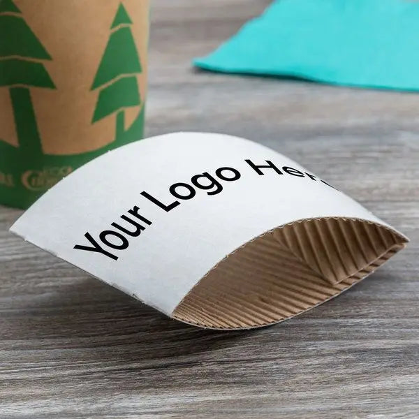 Custom Cup Sleeves | Corrugated Insulated | Gold Foil Logo | 1pc MOQ
