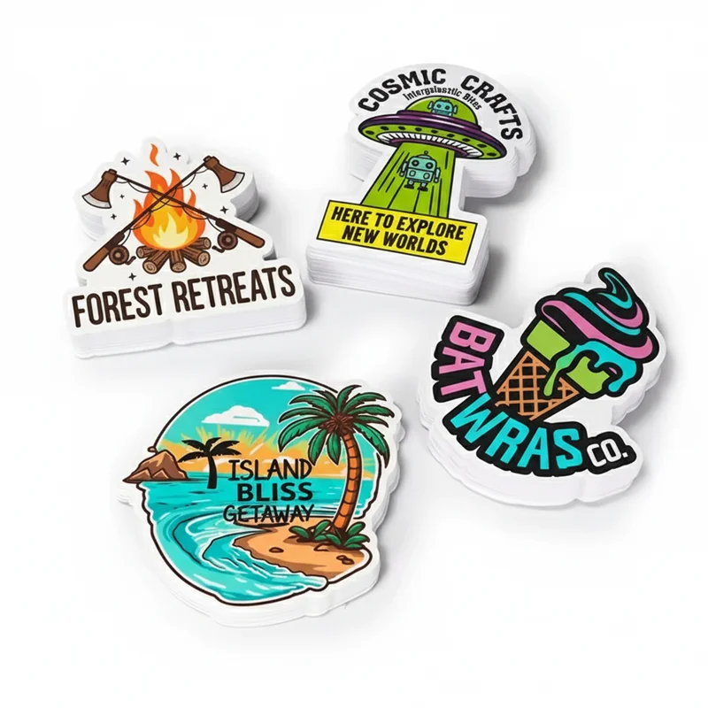 Custom White Vinyl Stickers – Waterproof & UV-Resistant Die-Cut Labels for Branding & Packaging