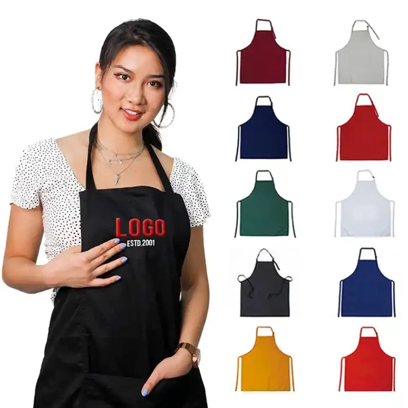 Custom Logo Waterproof Apron | 65/35 Polyester Cotton Chef Apron