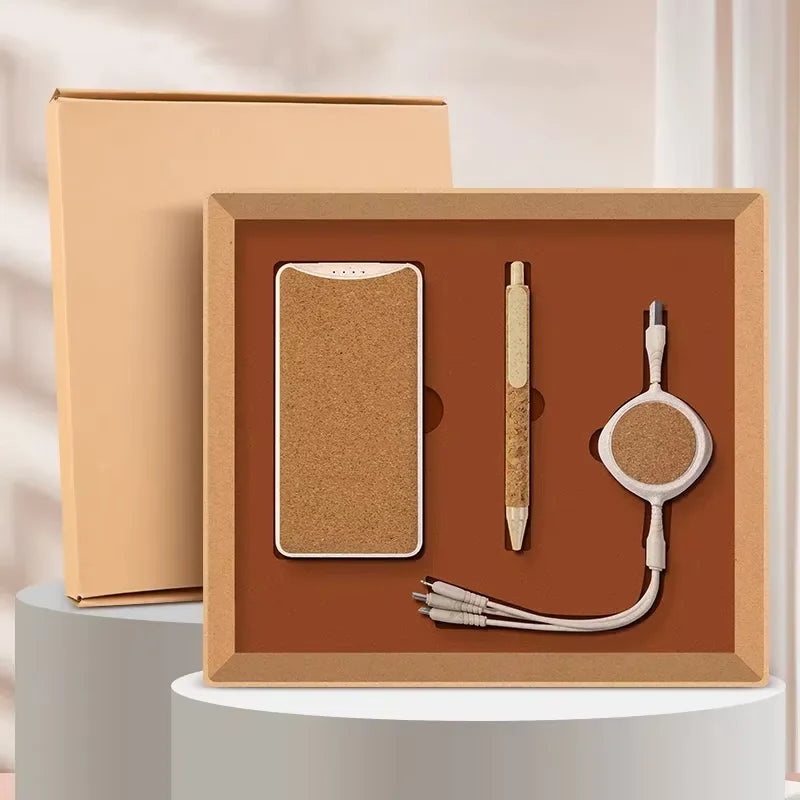 Custom Wooden Notebook Gift Set with Logo | 10 MOQ